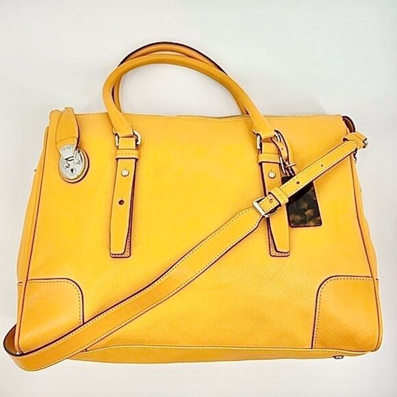 TUMI Villa Lucca City Tote Bag with tortoise tumi logo. - Picture 2 of 6